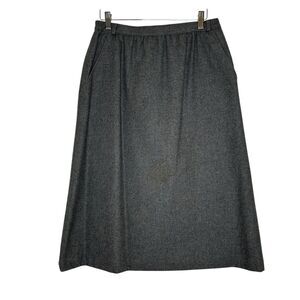 Anderson LIttle Wool Blend Midi Skirt Gray Size 12 Fully Lined Classic